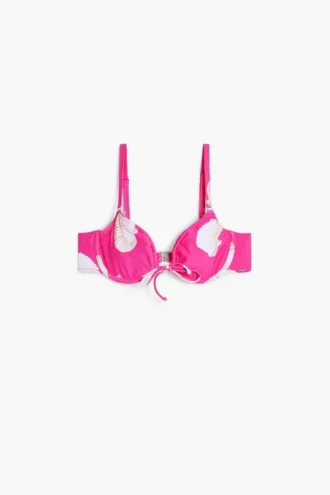 Fuchsiové bikiny s mušličkami