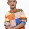 Pletený svetr s Patchwork vzorem