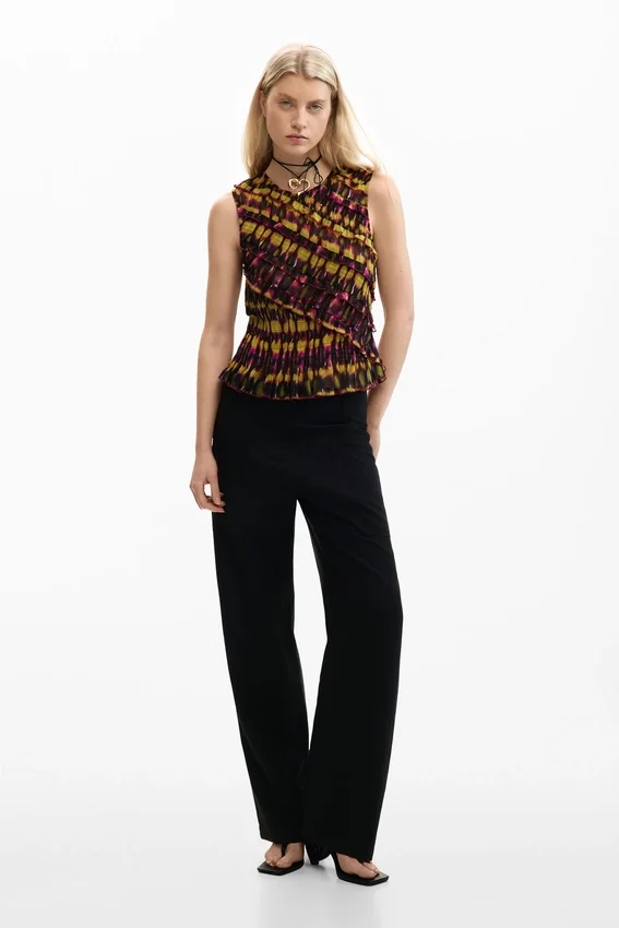 Potisknutá halenka bez rukávů Potisknutá halenka bez rukávů