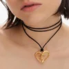 Pozlacený přívěsek ve tvaru srdce Zalio Cord Pozlacený přívěsek ve tvaru srdce Zalio Cord