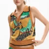 Sleeveless Jacquard Košile Sleeveless Jacquard Košile