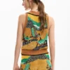 Sleeveless Jacquard Košile Sleeveless Jacquard Košile