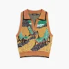 Sleeveless Jacquard Košile Sleeveless Jacquard Košile