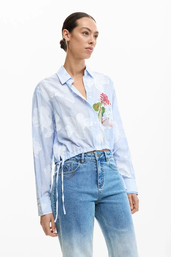 Vyšívané džíny typu culotte Vyšívané džíny typu culotte