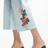 Vyšívané džíny typu culotte Vyšívané džíny typu culotte